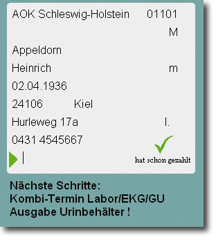 Patientendesktop mit Ablaufschritten
